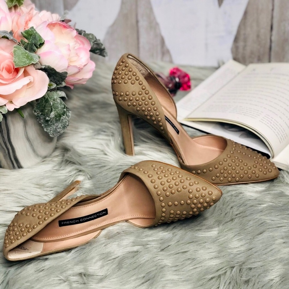 French Connection Maggie Studded Leather Pumps - Picture 6 of 8